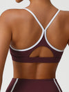 ZASUWA Female Contrast Color Stripes Cutout Sports Bras