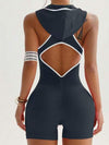 ZASUWA Female Hooded Hollow Out Scrunch Bum Romper