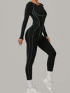 ZASUWA Female Sexy Backless Contrast Color Stripes Jumpsuit