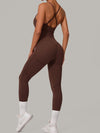 ZASUWA Female Sexy Cross Back Push-Up Jumpsuit