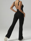 ZASUWA Female Backless Split Flare Jumpsuit