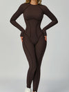 ZASUWA Female Heart Backless Long Sleeves Jumpsuit