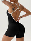 ZASUWA Female Contrast Color Cross Back Ribbed Jumpsuit