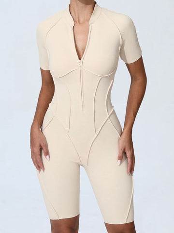 ZASUWA Female Sexy Zipper Booty Romper
