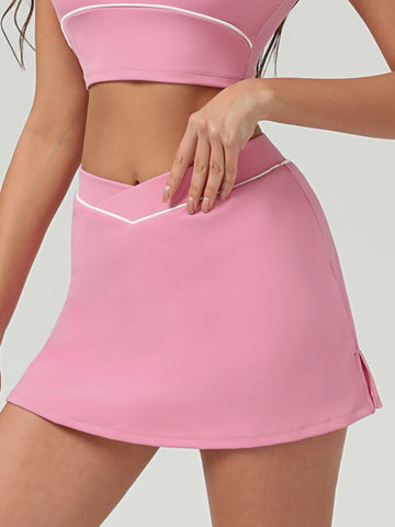 ZASUWA Female Pocket V-shape Waist 2 In1 Skirt