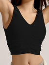 ZASUWA Female Deep V Collar Backless Folds Quick Dry Tank