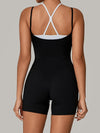 ZASUWA Female Contrast Color Cross Back Push-Up Romper