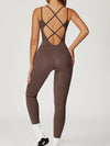 ZASUWA Female Sexy Cross Back Flare Jumpsuit
