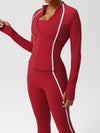 ZASUWA Female Contrast Color Stripes Zipper Tracksuit