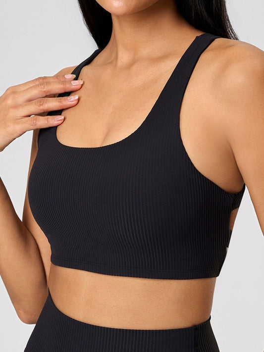 ZASUWA Female Cross Back Ribbed Sports Bras