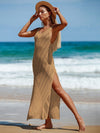 ZASUWA Female Sexy Fishnet Swimwear Cover-up Split Dress Without Bikini Set