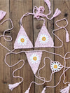 ZASUWA Female Sexy Flower Hand-knitted Bikini Set