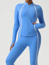 ZASUWA Female Contrast Color Stripes Zipper Tracksuit