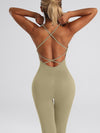 ZASUWA Female Cross Back Flare Jumpsuit