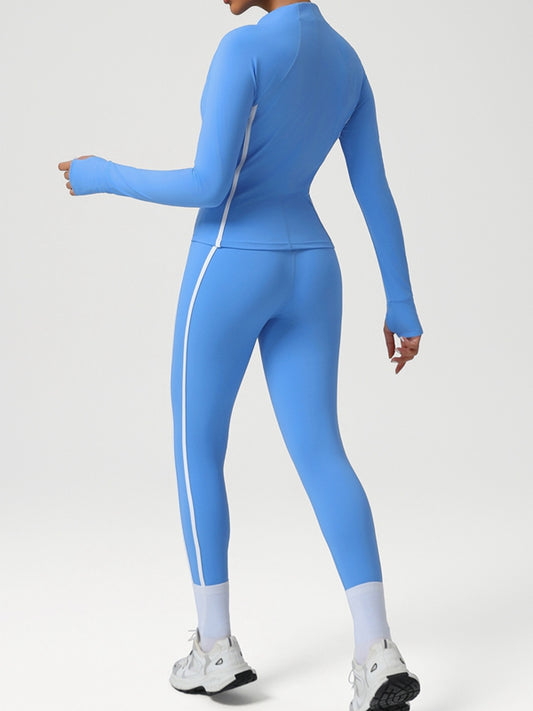 ZASUWA Female Contrast Color Stripes Zipper Tracksuit