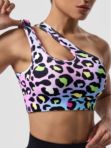 ZASUWA Female Leopard Print Cutout Sports Bras