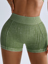 ZASUWA Female Deep V Back Ribbed Booty Shorts