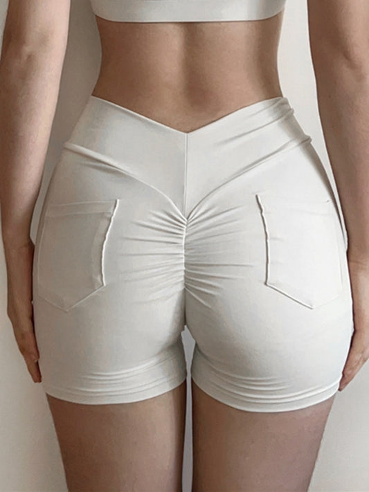 ZASUWA Female Sexy V-shape Waist Deep V Back Pocket Scrunch Bum Shorts