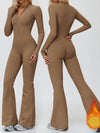 ZASUWA Female Fleece Zipper Flare Jumpsuit