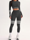 ZASUWA Female Stripes Deep V Back 3-Pieces Tracksuit