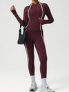 ZASUWA Female Contrast Color Stripes Zipper Tracksuit
