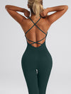 ZASUWA Female Cross Back Flare Jumpsuit
