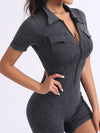 ZASUWA Female Ribbed Zipper Short Romper
