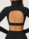 ZASUWA Female Backless Stand Collar Long Sleeves