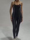 ZASUWA Female Contrast Color Stripes Skinny Jumpsuit