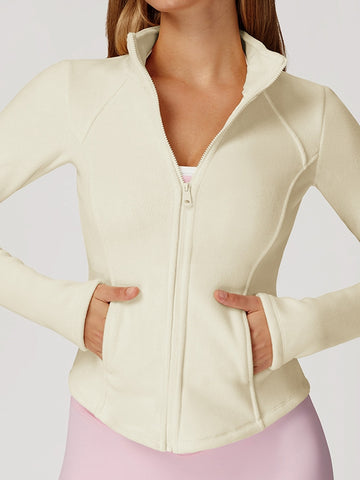 ZASUWA Female Pocket Zipper Fleece Jacket