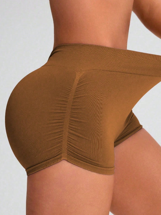 ZASUWA Female Deep V Back Seamless Shorts