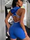 ZASUWA Female Hooded Hollow Out Scrunch Bum Romper