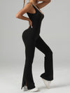 ZASUWA Female Backless Split Flare Jumpsuit