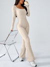 ZASUWA Female Ribbed Flare Jumpsuit