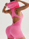 ZASUWA Female Hooded Hollow Out Scrunch Bum Romper