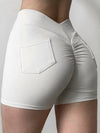 ZASUWA Female Sexy V-shape Waist Deep V Back Pocket Scrunch Bum Shorts