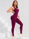 ZASUWA Female Cross Back U Collar Jumpsuit