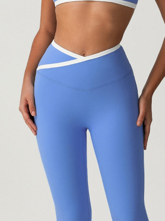 ZASUWA Female Sexy Contrast Color Stripe Cross Back Sports Bras