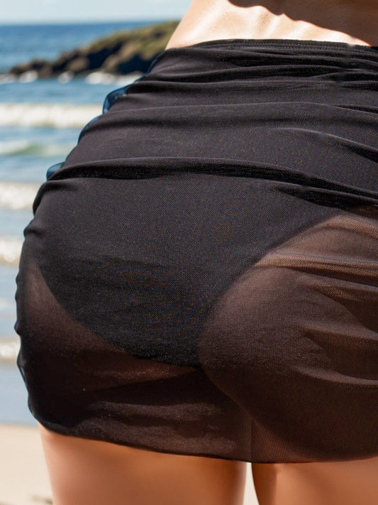 ZASUWA Female Sexy Sheer mesh Cover-up Skirt