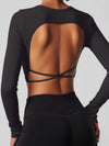 ZASUWA Female Cross Back Backless Long Sleeves
