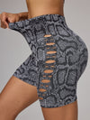 ZASUWA Female Snake Print Cutout Hot Booty Shorts