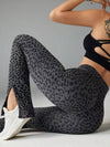 ZASUWA Female Leopard Print Flare Split Leggings