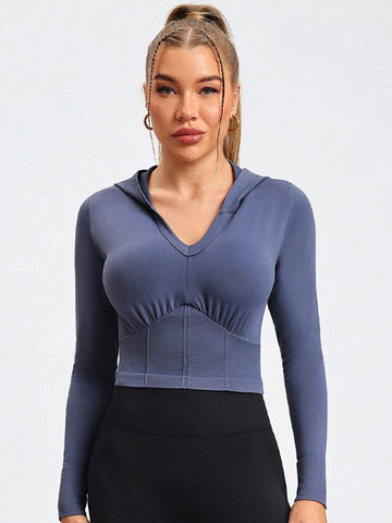 ZASUWA Female Corset With Hat Cropped Hoodie