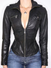 ZASUWA Female Faux Leather Zipper Jacket