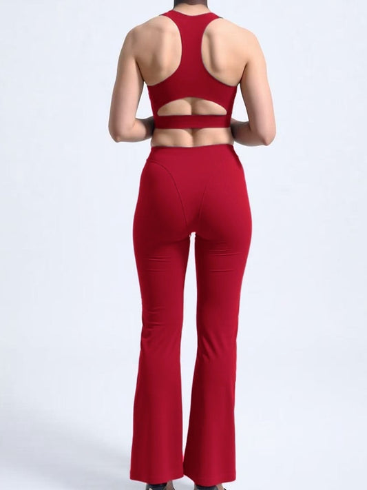 ZASUWA Female Sexy Hollow Out Push-up Flare Tracksuit
