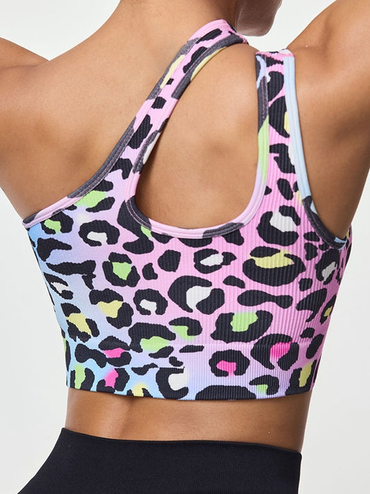 ZASUWA Female Leopard Print Cutout Sports Bras