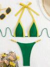 ZASUWA Female Contrast Color Halter Bikini Set