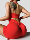 ZASUWA Female Scrunch Bum Drawstring Deep V Back Short Tracksuit