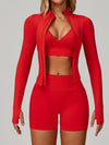 ZASUWA Female Deep V Back Seamless High-rise Short Tracksuit