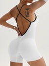 ZASUWA Female Contrast Color Cross Back Ribbed Jumpsuit